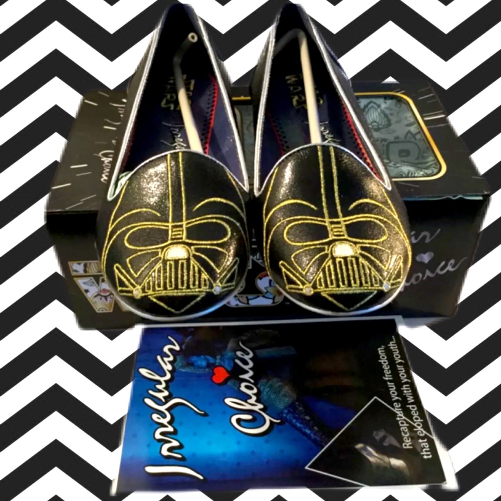 IRREGULAR CHOICE DARTH VADER FLATS, US 9